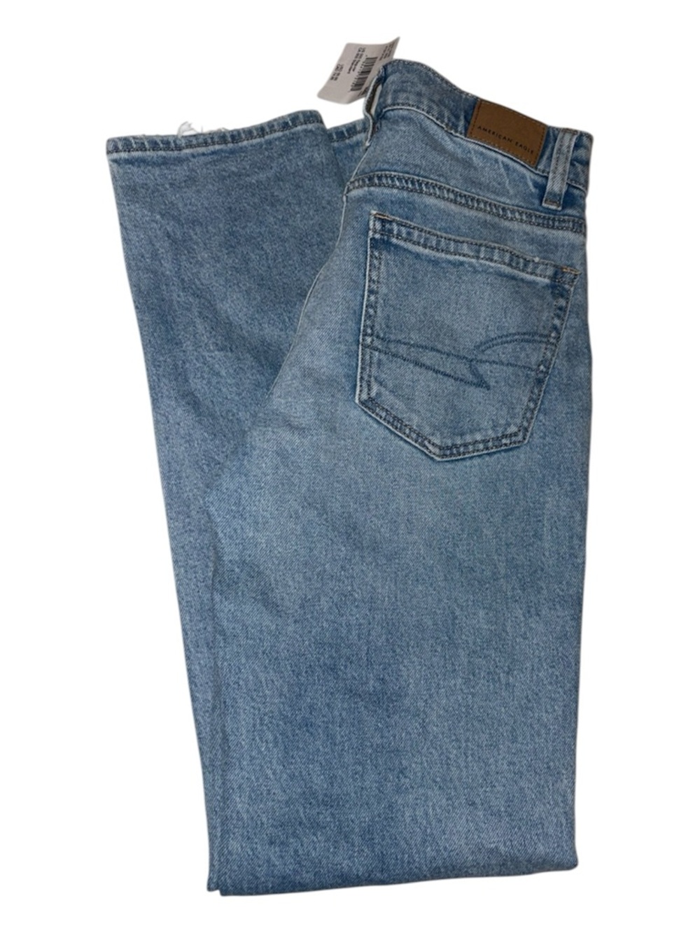 American Eagle Super High-Rise Straight Jeans Womens 00 Light Wash Stretch NWT